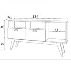 Aparador 2 Portas Basculantes 3 Nichos Br85  Branco/madeirado