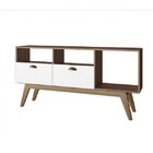 Aparador 2 Portas Basculantes 3 Nichos Br85 Branco/madeirado