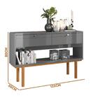 Aparador 2 Portas Cinza Perolizado Marrom Catar Lukaliam