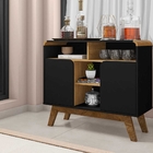 Aparador 2 Portas Gilli Preto Fosco Cinamomo