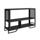 Aparador 2 Prateleiras Estilo Industrial Telado P1021 Preto