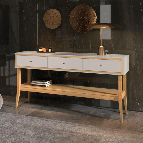 Aparador 3 Gavetas Com Pés De Madeira Jade 150cm