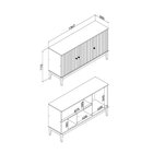 Aparador 3 Portas 134,7x77x38,5 Cm Mel