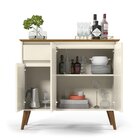 Aparador 3 Portas 1 Gaveta Retrô Pés Em Madeira Veneza  Off W