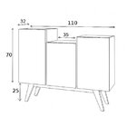 Aparador 3 Portas Br86  Branco/madeirado