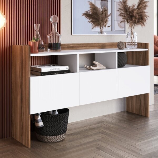 Aparador 3 Portas Sabor Sensações Yescasa Cores Neutras