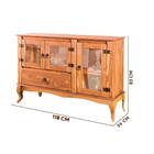 Aparador 3 Portas Vidro Madeira Maciça Rústico D125 Shop Jm