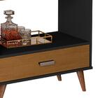 Aparador 4041 Jb Preto/nature Pés De Madeira