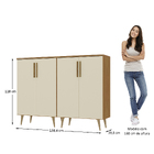 Aparador 4 Portas Apolo Cinamomo/off White - Moville