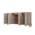 Aparador 4 Portas De Bater Minnesota Off White/cedro