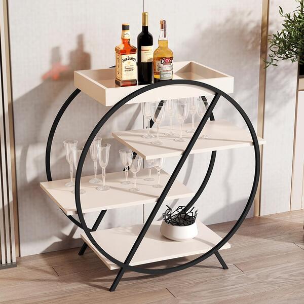 Aparador 4 Prateleira Shrek Pérola Preto