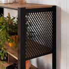 Aparador 80 Cm Estilo Industrial 2 Prateleiras Telado 1021 Pp