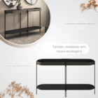 Aparador 80x139 Com Detalhes Em Couro Virginia  Edecasamoveis