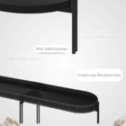 Aparador 80x139 Com Detalhes Em Couro Virginia  Edecasamoveis