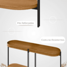 Aparador 80x139 Com Detalhes Em Couro Virginia Nature Fosco