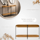 Aparador 80x139 Com Detalhes Em Couro Virginia Nature Fosco