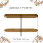 Aparador 80x139 Com Detalhes Em Couro Virginia Nature Fosco