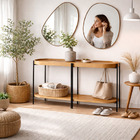 Aparador 80x139 Com Detalhes Em Couro Virginia Nature Fosco