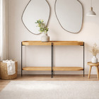 Aparador 80x139 Com Detalhes Em Couro Virginia Nature Fosco