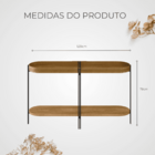 Aparador 80x139 Com Detalhes Em Couro Virginia Nature Fosco