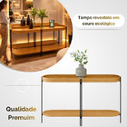 Aparador 80x139 Com Detalhes Em Couro Virginia Nature Fosco