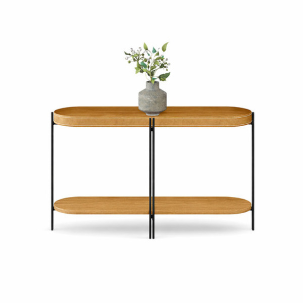 Aparador 80x139 Com Detalhes Em Couro Virginia Nature Fosco