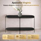 Aparador 80x139 Com Detalhes Em Couro Virginia Preto/preto Tx