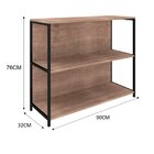 Aparador 90cm 3 Prateleiras Industrial Fabone Móveis Preto/de