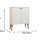 Aparador  Multiuso Buffe Retro 2 Portas Branco Equador