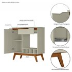 Aparador Adega 1 Porta 1 Gaveta Retrô Tóquio  Móveis Off White