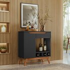 Aparador Adega 1 Porta 1 Gaveta Retrô Tóquio  Móveis Preto