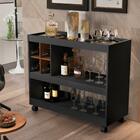 Aparador Adega Bar Com Suporte Para Taças 4151 Preto/nature