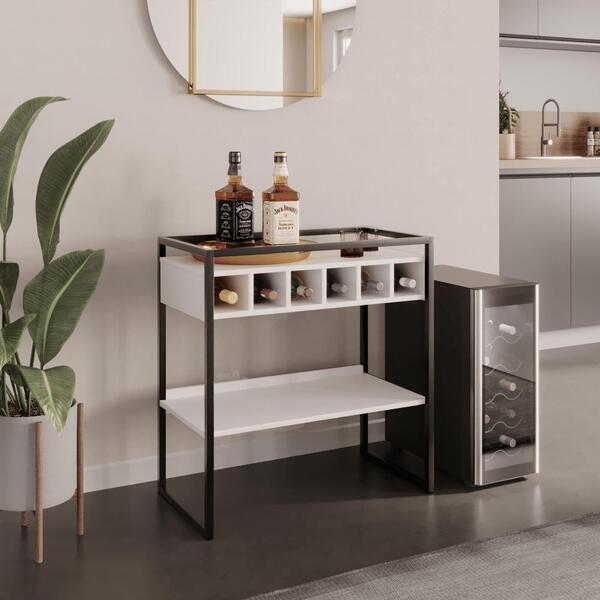 Aparador Adega Barcelona Branco Com Prateleira E Nichos Para