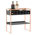 Aparador Adega Barcelona Preto/cobre Com Prateleira E Nichos
