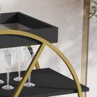 Aparador Adega Barzinho Preto Pés De Ferro Dourado Jb 4009 -