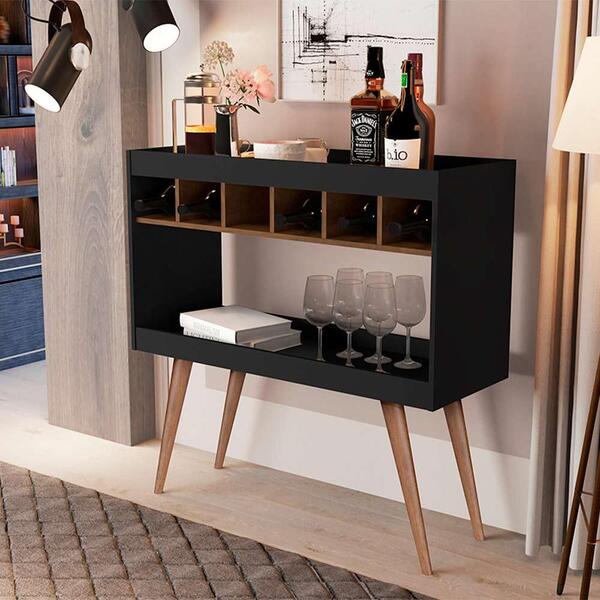 Aparador Adega Basoto Atenas Preto Castanho