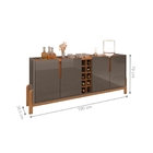 Aparador Adega Celtic Cinza Perola Cedro