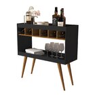 Aparador Adega Com 6 Lugares Para Garrafas Athenas  Preto/nat