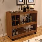 Aparador Adega Dallas Caramelo Com Rodízios