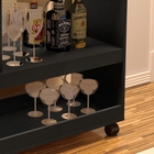 Aparador Adega Dallas Preto Caramelo Com Rodízios