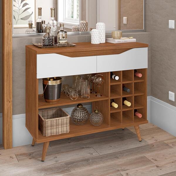 Aparador Adega Dante Cedro Branco 2 Gavetas