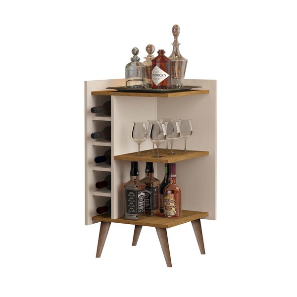 Aparador Adega De Canto Malbec - Off White/freijó