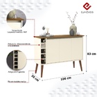 Aparador Adega London Off White/Freijó – Ej Móveis