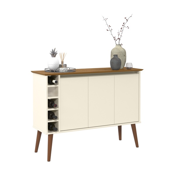 Aparador Adega London Off White/Freijó – Ej Móveis