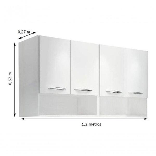 Aparador Aéreo Suspenso 1,20m Livros Organizador Multiuso