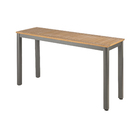 Aparador Alumínio e Madeira Retangular Oris 137x43cm Cinza Naterial