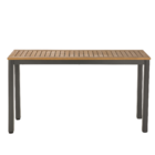 Aparador Alumínio e Madeira Retangular Oris 137x43cm Cinza Naterial