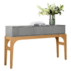 Aparador Amalfi Cinza Perolizado/tauari 2 Portas Com Pistão A