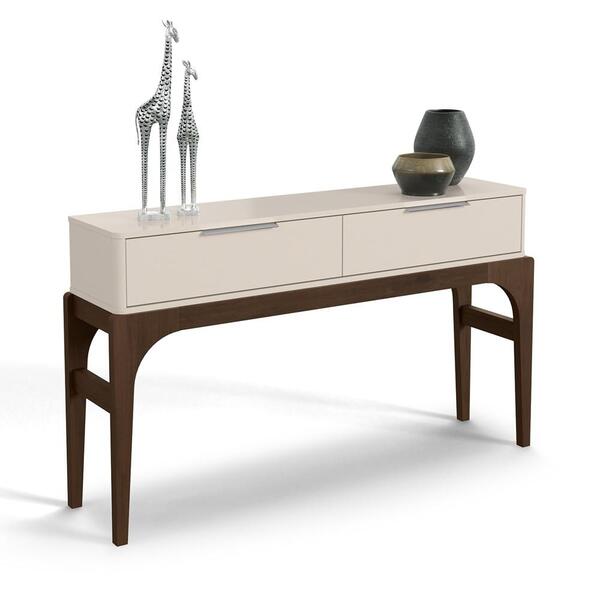 Aparador Amalfi Lukaliam Pés Madeira Off White Madero Noce