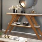 Aparador Anne Com Tampo De Madeira Chanfrado Cor Telha Creme